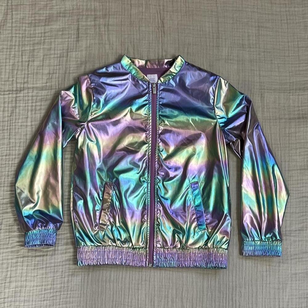 More Than Magic purple holographic iridescent jacket. Full zipper. Girls size L